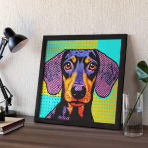 Lámina de Perro Salchicha, Teckel o Dachshund Pop Art