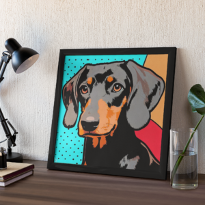 Lámina de Perro Salchicha, Teckel o Dachshund Pop Art d