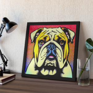 láminas de perro bulldog francés estilo pop art