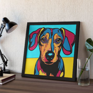 Lámina de Perro Salchicha, Teckel o Dachshund Pop Art b